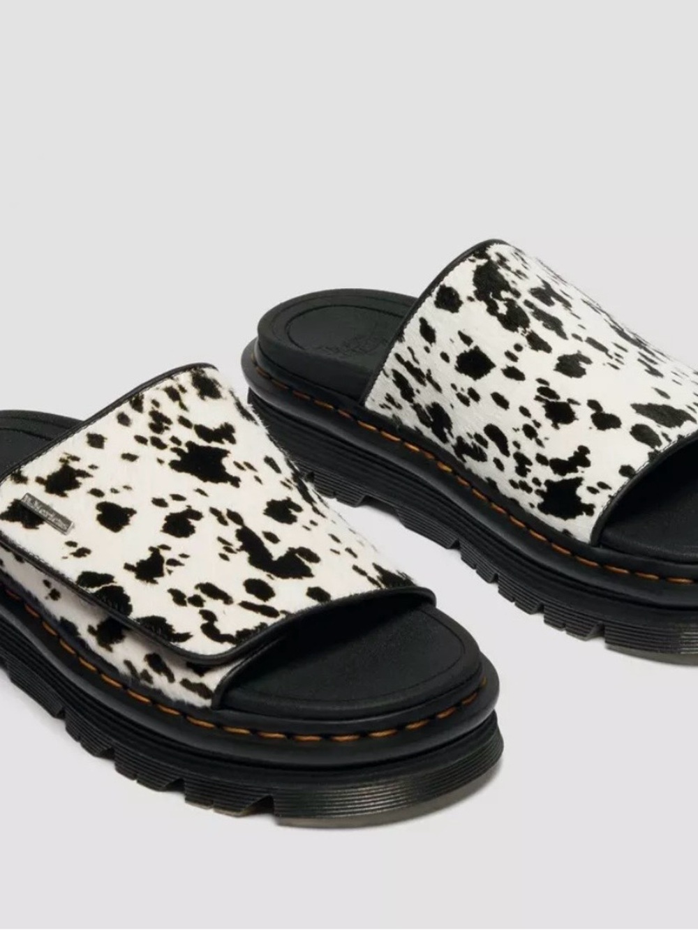 Dr Martens ZEBZAG SLIDES
Dalmatian Hair On Leather Strap
Platform Sandals NWOT